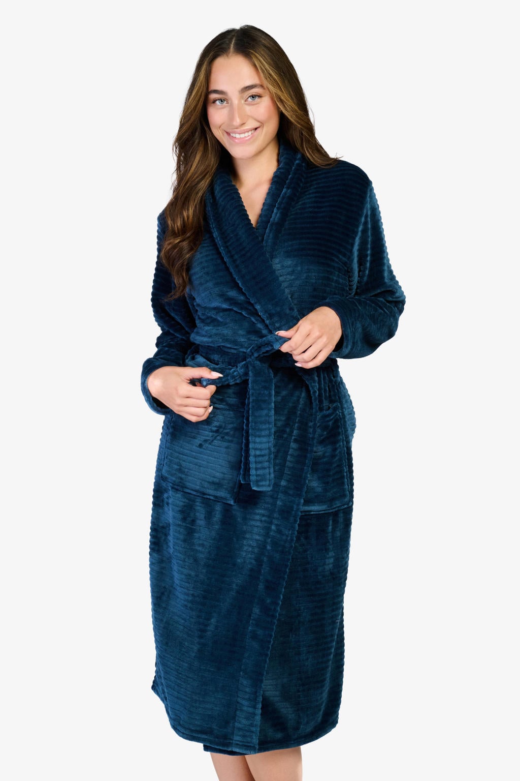 ten Cate fleece badjas - donkerblauw