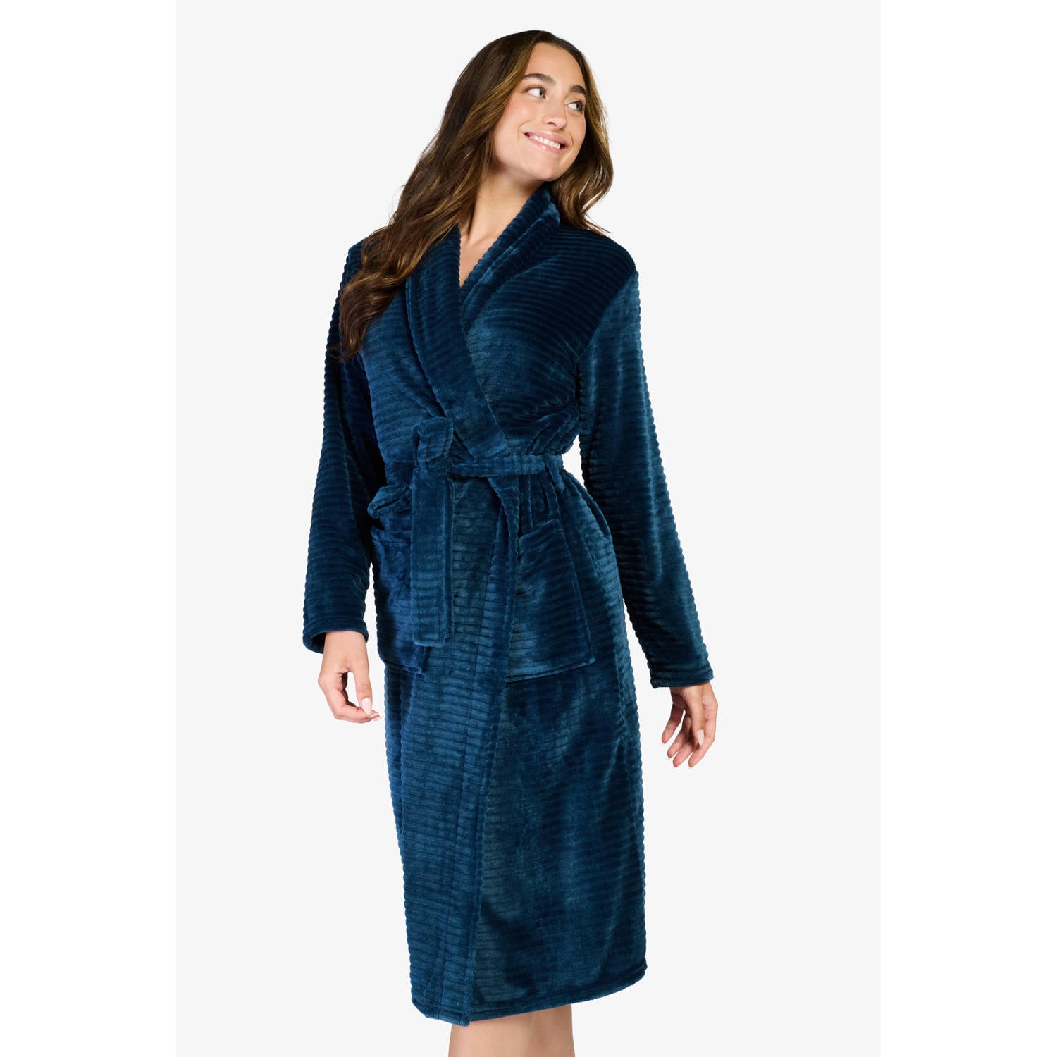 ten Cate fleece badjas donkerblauw