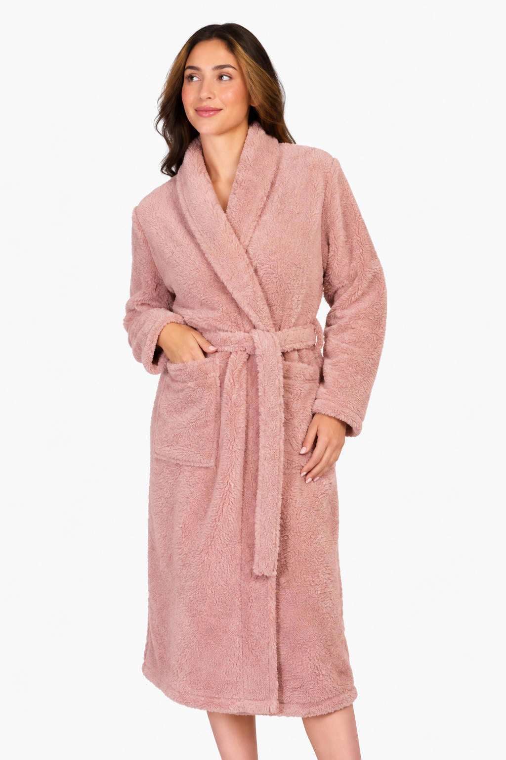 ten Cate fleece badjas - oudroze