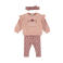 Dirkje set met ruches en print - roze (set van 3)