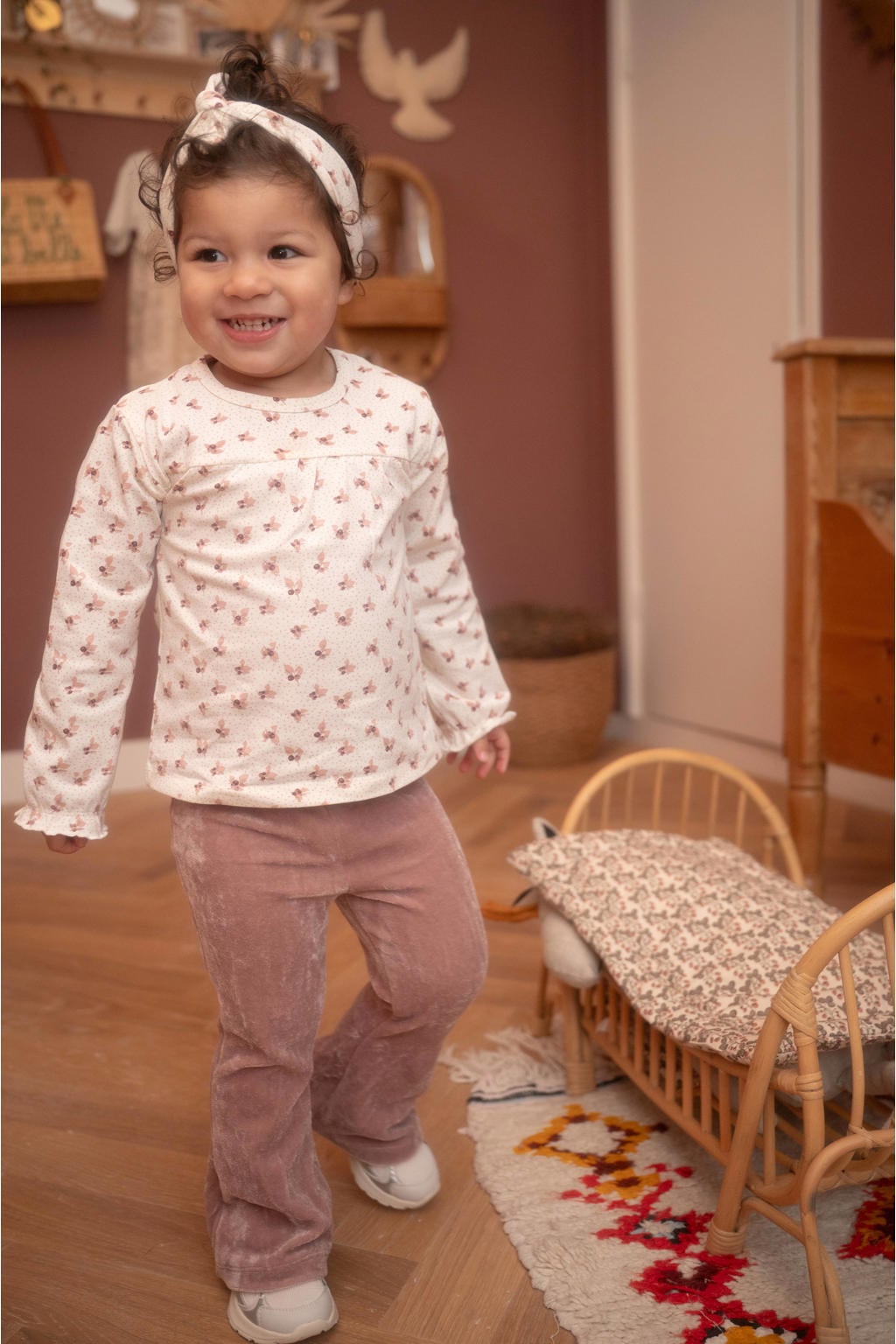 Dirkje longsleeve set met print - roze (set van 3)