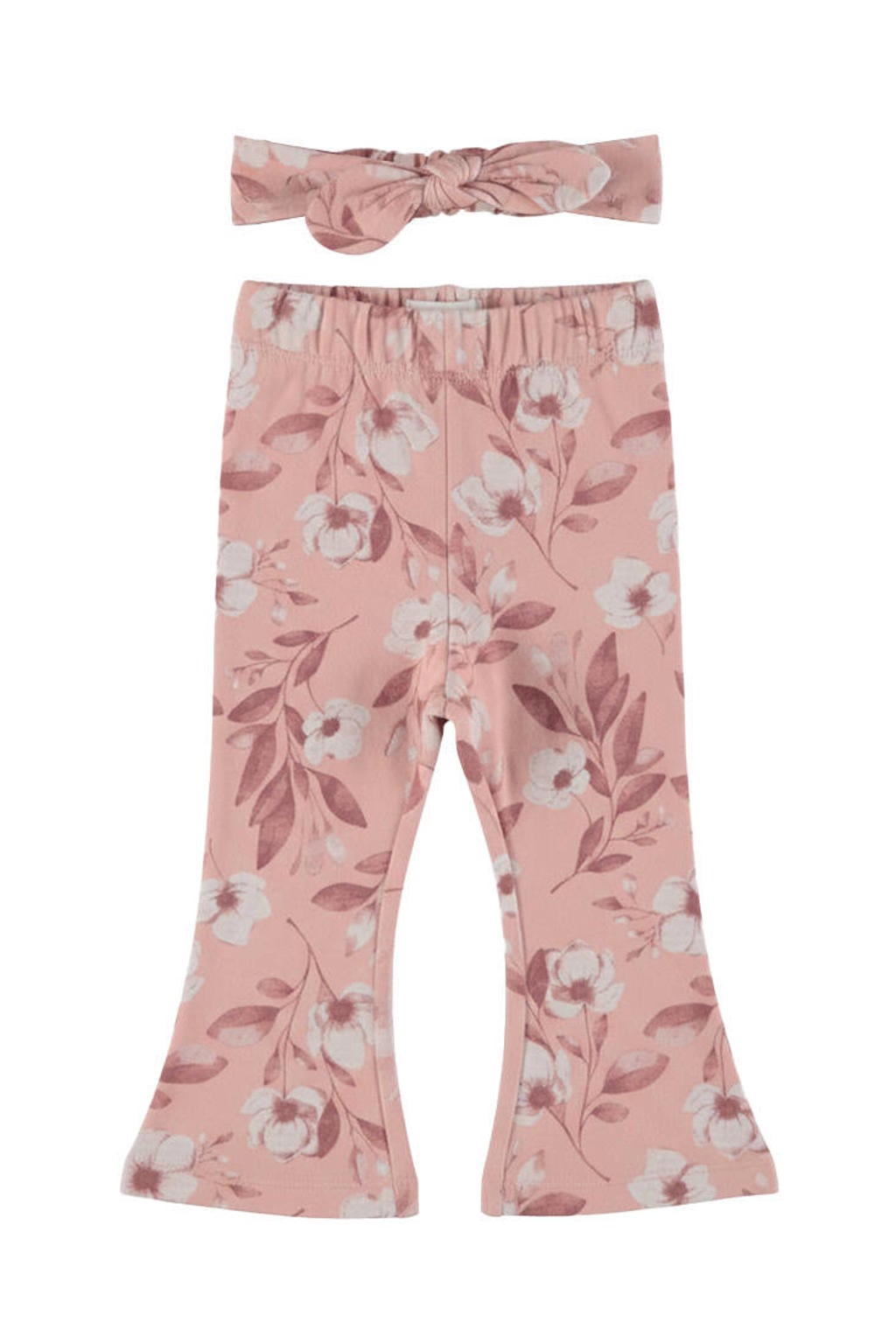 Dirkje gebloemde haarband en legging set - roze