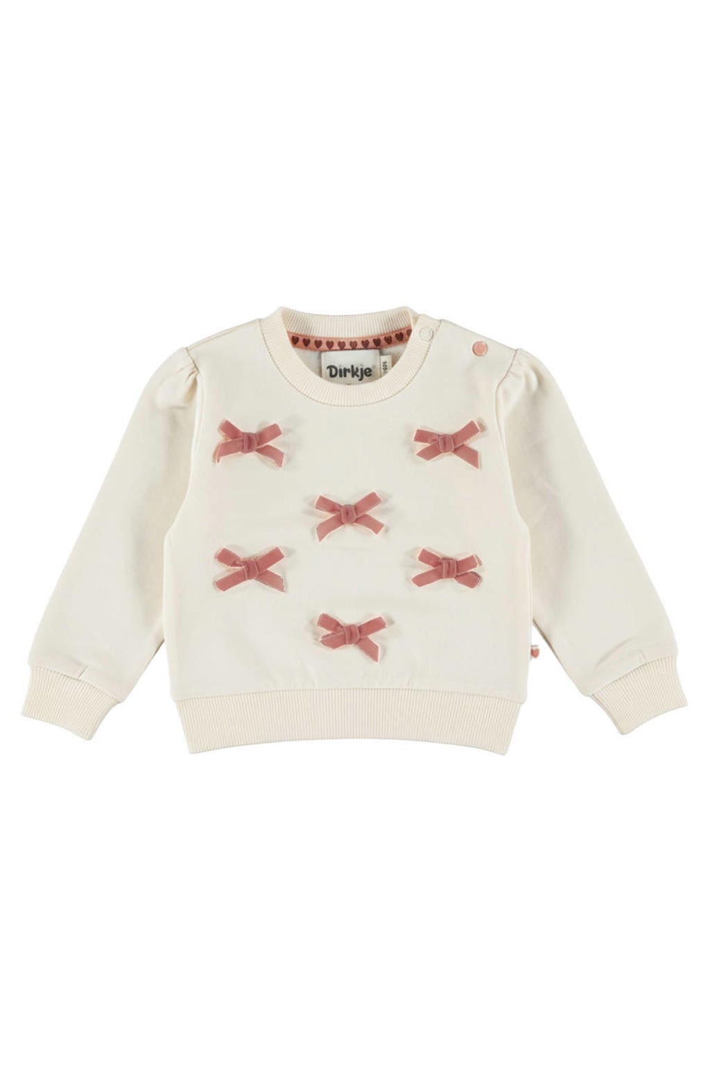 Dirkje rechtvallende sweater met print - wit