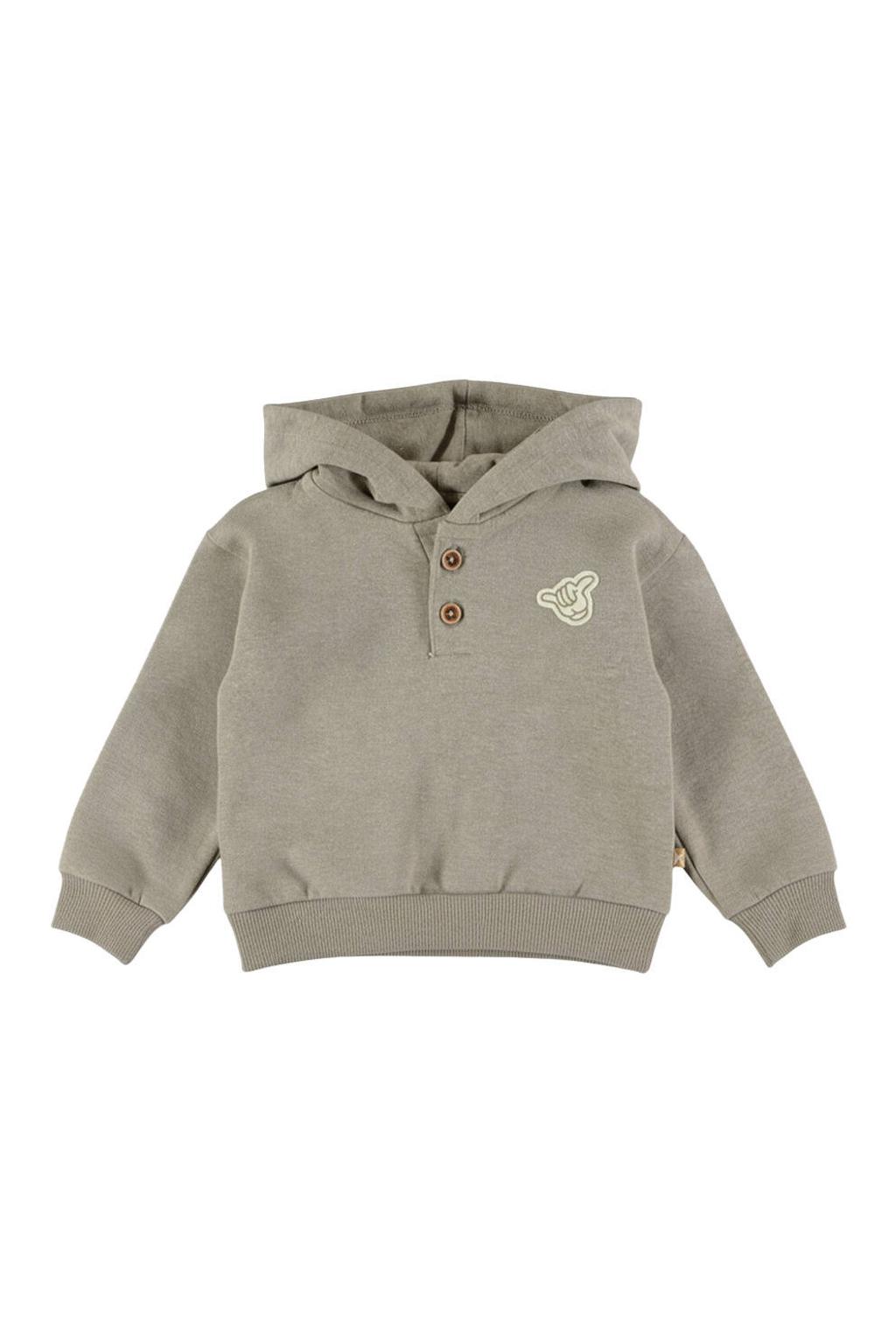 Dirkje oversized hoodie met backprint - kaki