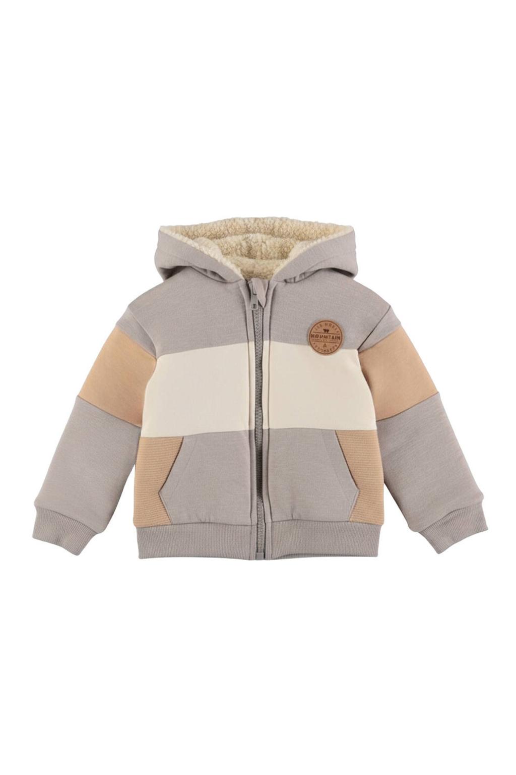Dirkje gevoerd sweatvest - grijs/beige