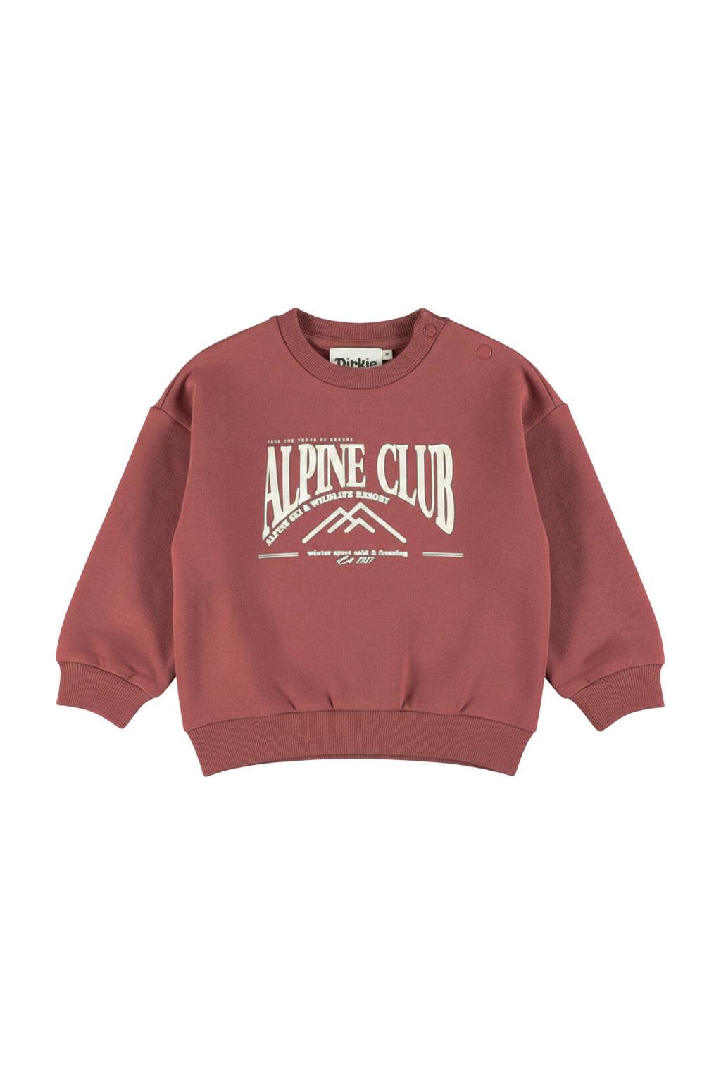 Dirkje oversized sweater met tekst - rood