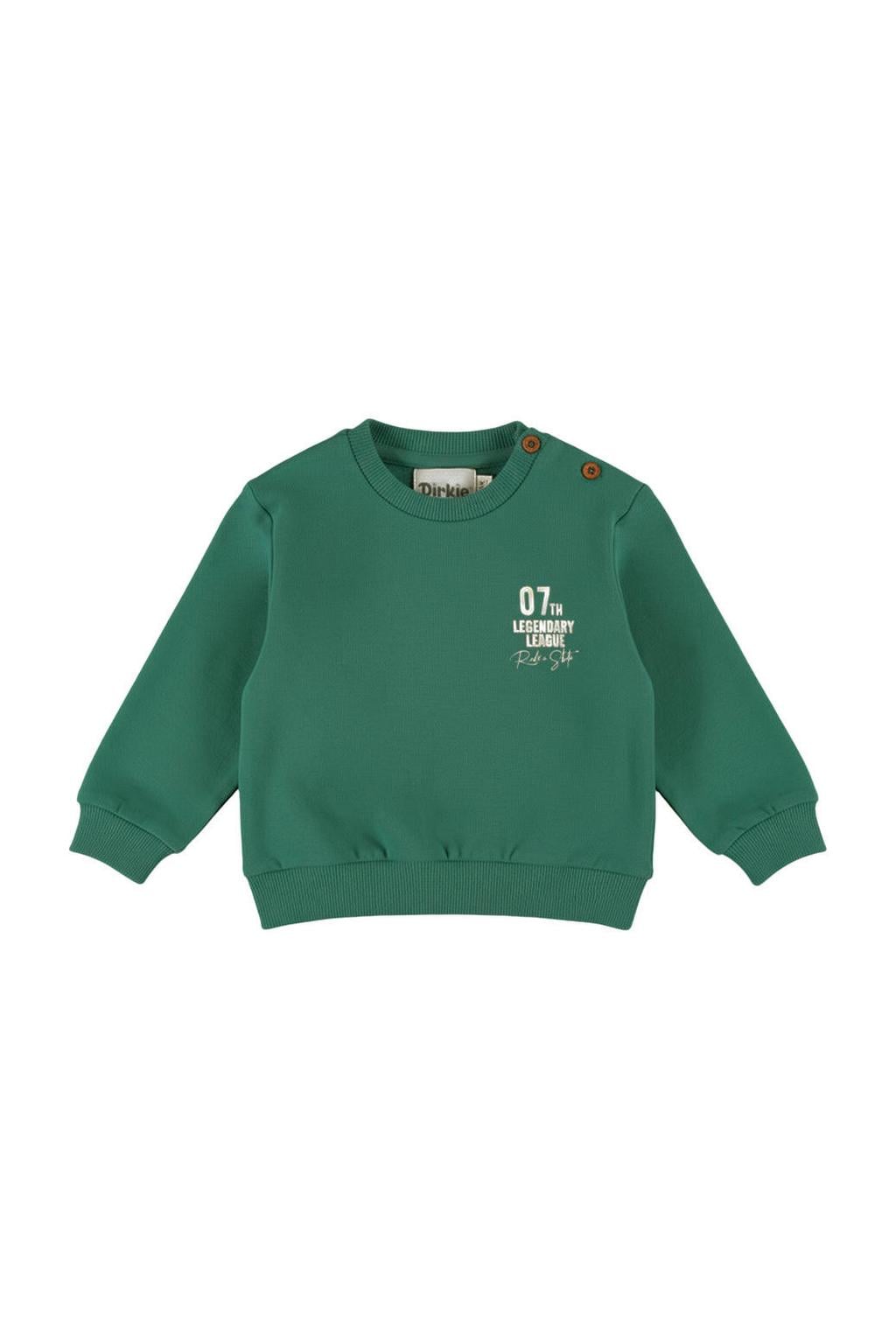 Dirkje rechtvallende sweater met backprint en tekst - groen