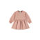 Dirkje bohemian jurk met franjes en tekst - roze