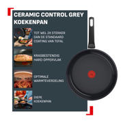 thumbnail: Tefal Ceramic Control Grey koekenpan keramisch (Ø28 cm)