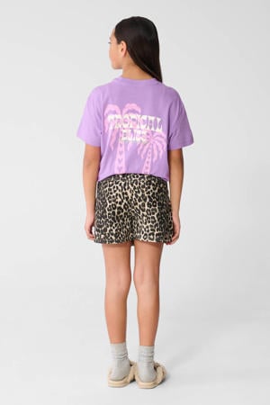 T-shirt met backprint paars