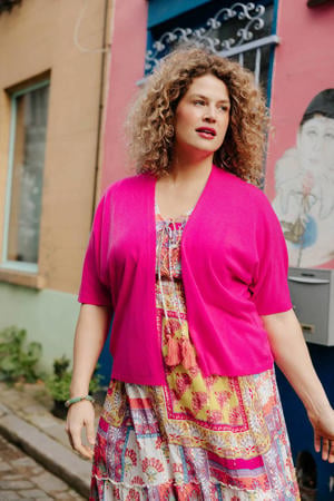 gebreid vest Plus Size - roze