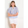 LOLALIZA gestreepte blouse broderie lichtblauw