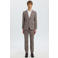 Selected SLHSLIM-OASIS slim pantalon met linnen bruin