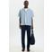 Selected relaxed gestreept casual overhemd met linnen blauw