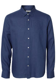 thumbnail: Selected regular linnen overhemd donkerblauw