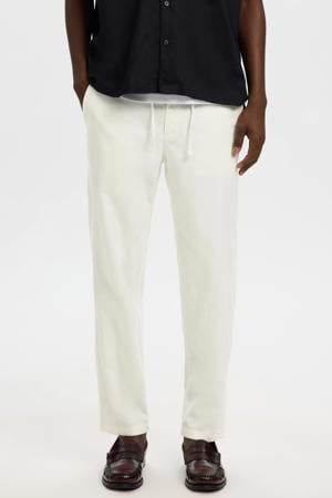 BRODY slim tapered chino met linnen ecru