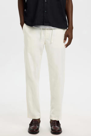 BRODY slim tapered chino met linnen ecru