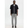 Selected BRODY slim tapered chino met linnen grijsblauw