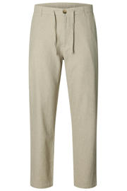 thumbnail: Selected BRODY slim tapered chino met linnen lichtkaki