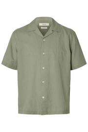 thumbnail: Selected relaxed casual overhemd met linnen groen