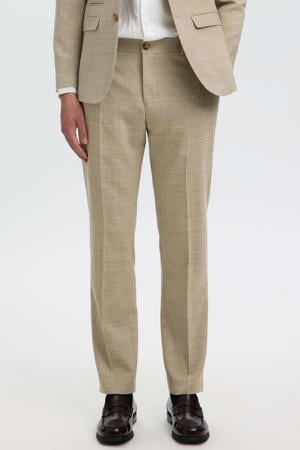 SLHSLIM-OASIS slim pantalon met linnen camel
