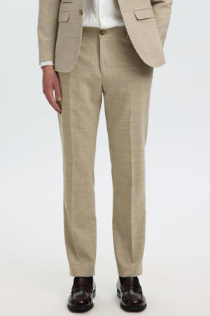 SLHSLIM-OASIS slim pantalon met linnen camel
