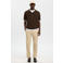 Selected BRODY slim tapered chino met linnen beige