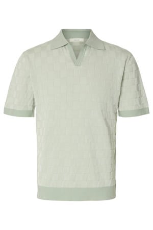 relaxed polo gebreid lichtgroen