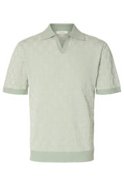 thumbnail: Selected relaxed polo gebreid lichtgroen