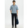 Selected relaxed polo gebreid blauw