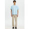 Selected regular T-shirt met backprint lichtblauw