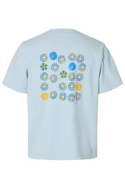 thumbnail: Selected regular T-shirt met backprint lichtblauw