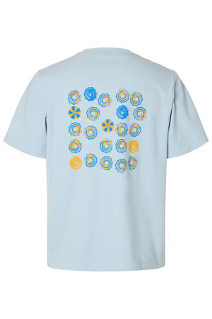 regular T-shirt met backprint lichtblauw