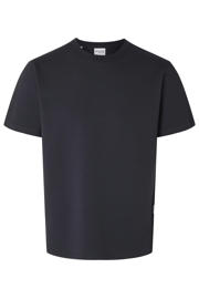 thumbnail: Selected regular T-shirt seersucker donkerblauw