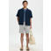 Selected SLHREGULAR-KARL regular waist gestreepte chino short seersucker donkerblauw