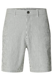 thumbnail: Selected SLHREGULAR-KARL regular waist gestreepte chino short seersucker donkerblauw