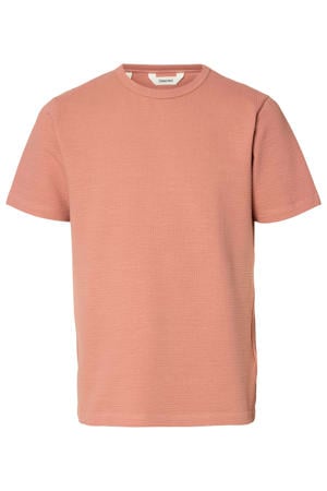regular T-shirt seersucker roze