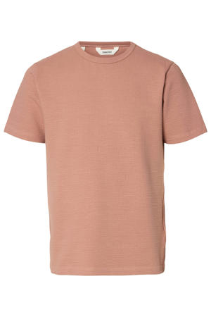 regular T-shirt seersucker roze