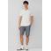 s.Oliver regular casual short met linnen met krijtstreep grijs