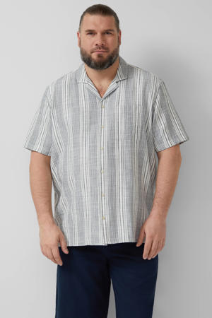 relaxed gestreept casual overhemd antraciet