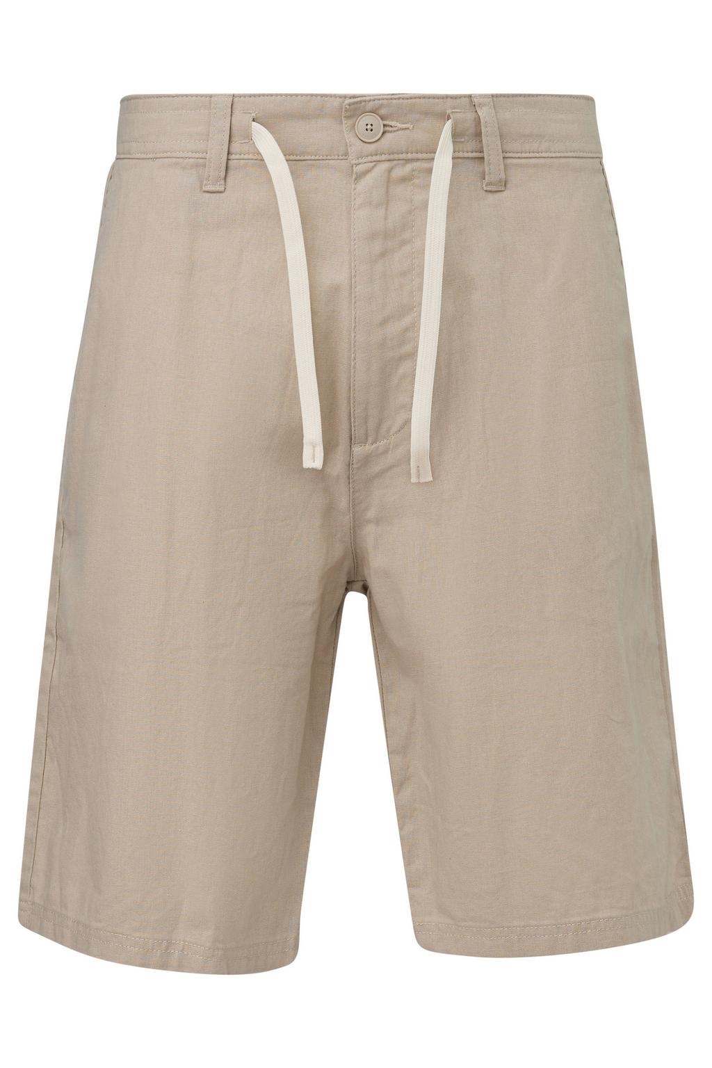 s.Oliver Big Size straight bermuda short met linnen beige