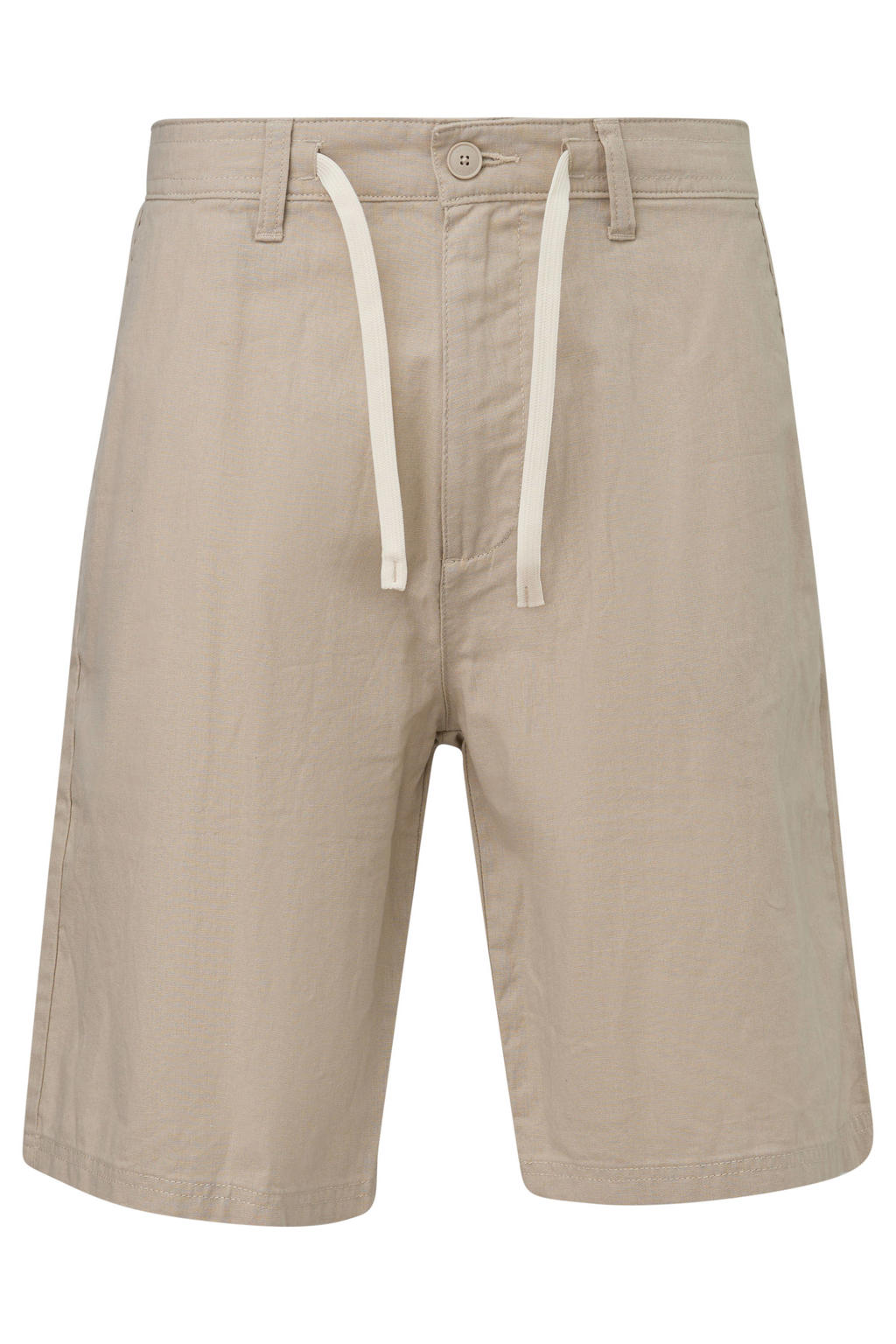s.Oliver Big Size straight bermuda short met linnen beige