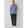 s.Oliver BLACK LABEL regular casual overhemd met linnen blauw