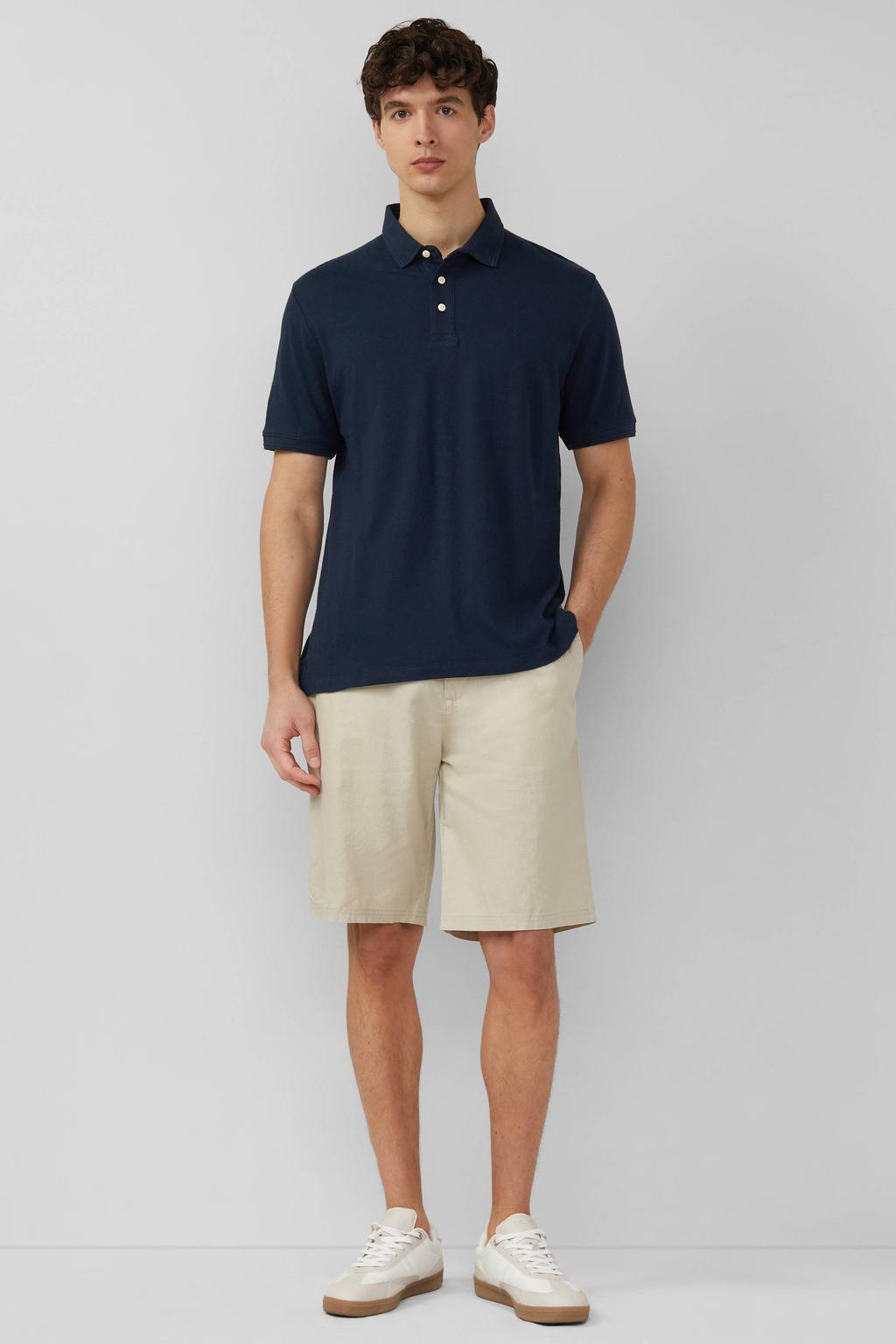 s.Oliver straight bermuda short met linnen beige