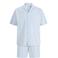 JACK & JONES loose gestreept casual overhemd met short lichtblauw - (set van 2)