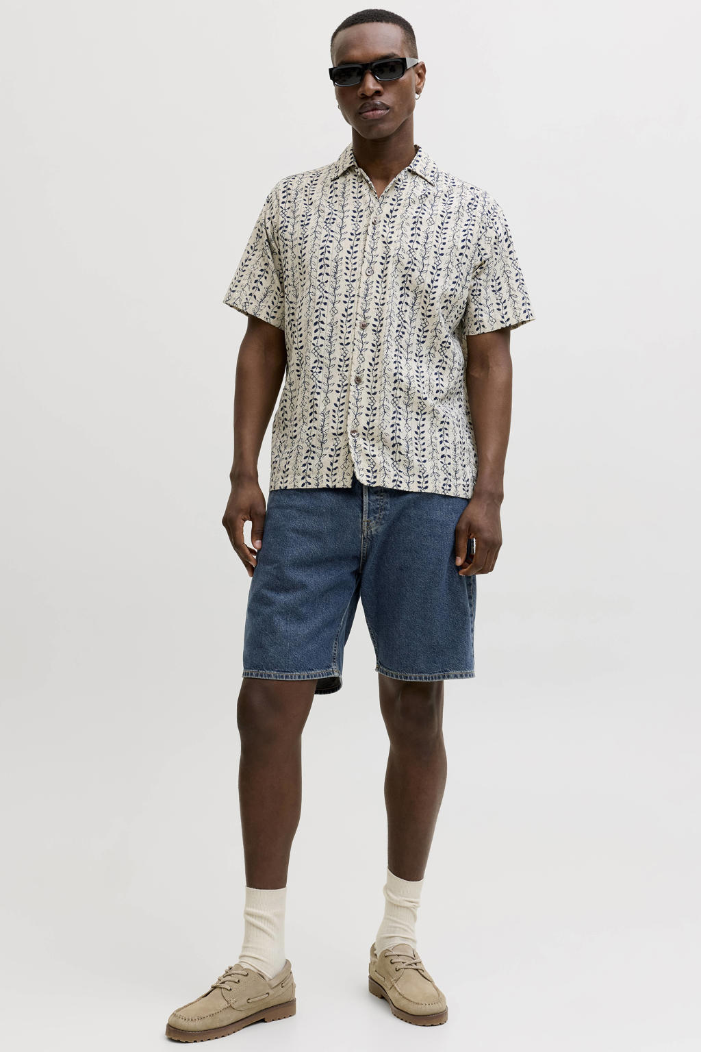 JACK & JONES JEANS INTELLIGENCE JJITONY JJORIGINAL denim relaxed short dark blue denim