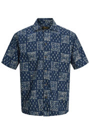 thumbnail: JACK & JONES PREMIUM relaxed casual overhemd donkerblauw