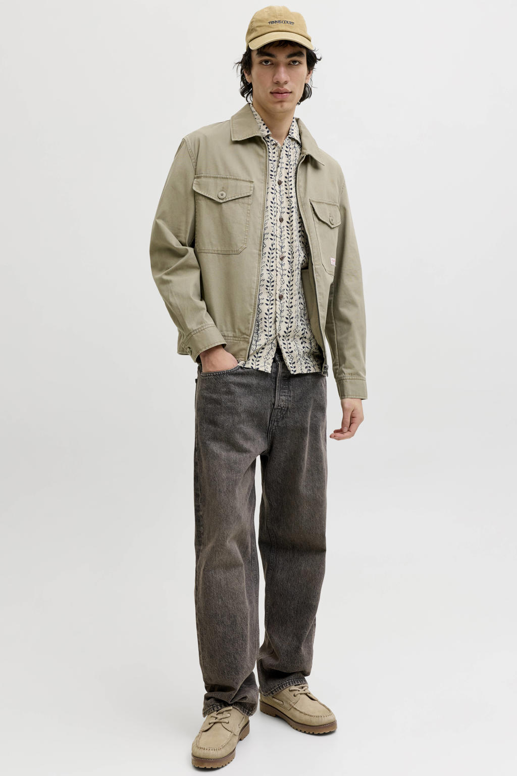 JACK & JONES PREMIUM relaxed casual overhemd beige