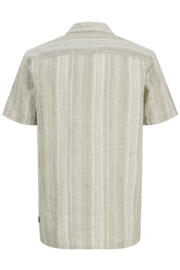 thumbnail: JACK & JONES PREMIUM regular gestreept casual overhemd met linnen beige