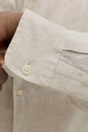 thumbnail: JACK & JONES PREMIUM relaxed casual overhemd met linnen beige